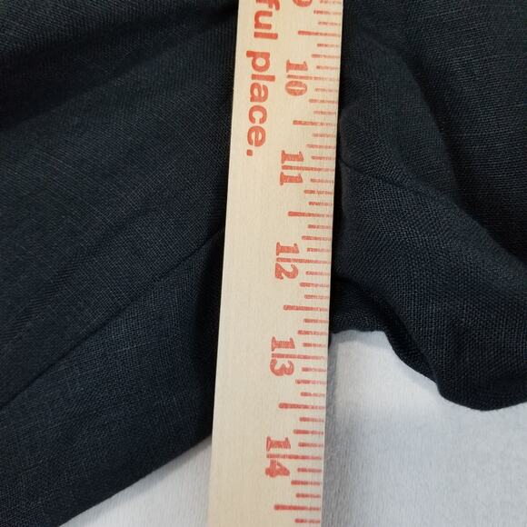 J Jill Pants Medium Tall Love 100% Linen Black Crop Pockets Elastic Lagenlook - Picture 8 of 10